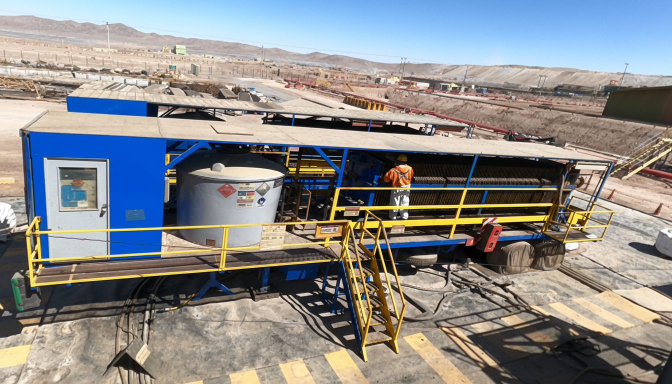 Sistema de Filtración Móvil - Vista aérea del filtro prensa 1200